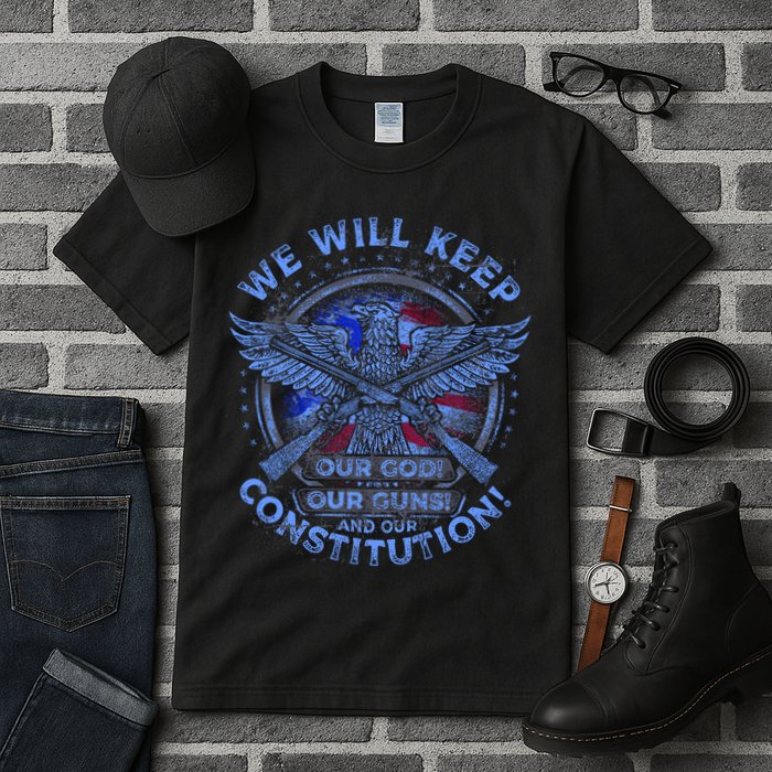 We Will Keep Our God Guns And Constitution 2nd Amendment Tall T-Shirt