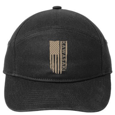 Wandering Wheels Kawasaki American Flag 7-Panel Snapback Hat