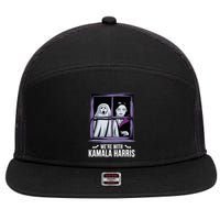 WeRe With Kamala Harris Scarry Halloween Ghost Vampire 7 Panel Mesh Trucker Snapback Hat
