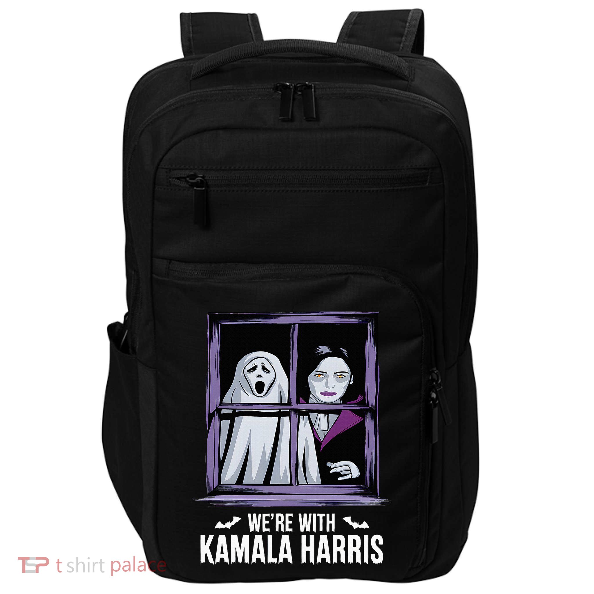 WeRe With Kamala Harris Scarry Halloween Ghost Vampire Impact Tech Backpack