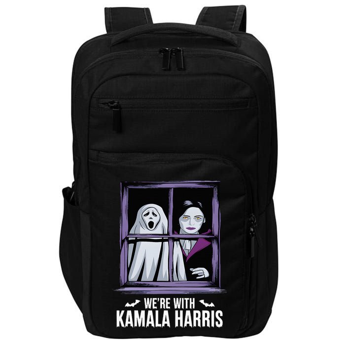 WeRe With Kamala Harris Scarry Halloween Ghost Vampire Impact Tech Backpack