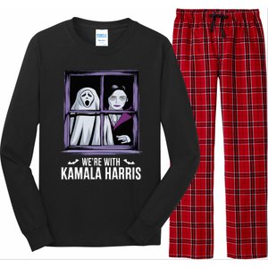 WeRe With Kamala Harris Scarry Halloween Ghost Vampire Long Sleeve Pajama Set