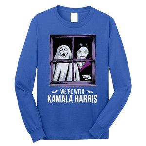 WeRe With Kamala Harris Scarry Halloween Ghost Vampire Long Sleeve Shirt