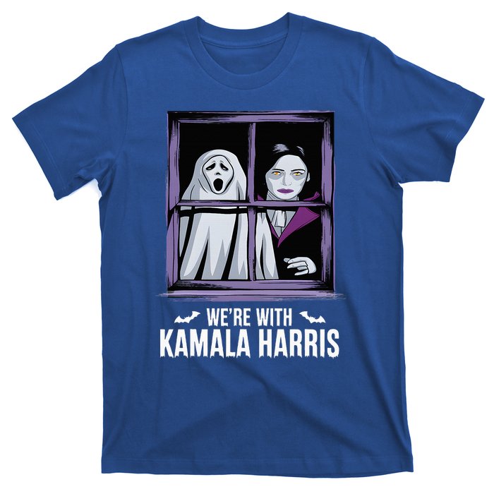 WeRe With Kamala Harris Scarry Halloween Ghost Vampire T-Shirt