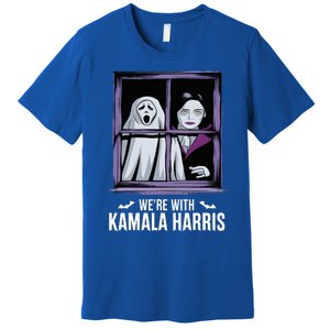 WeRe With Kamala Harris Scarry Halloween Ghost Vampire Premium T-Shirt