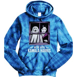 WeRe With Kamala Harris Scarry Halloween Ghost Vampire Tie Dye Hoodie