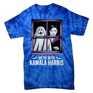 WeRe With Kamala Harris Scarry Halloween Ghost Vampire Tie-Dye T-Shirt