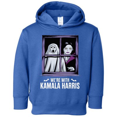 WeRe With Kamala Harris Scarry Halloween Ghost Vampire Toddler Hoodie