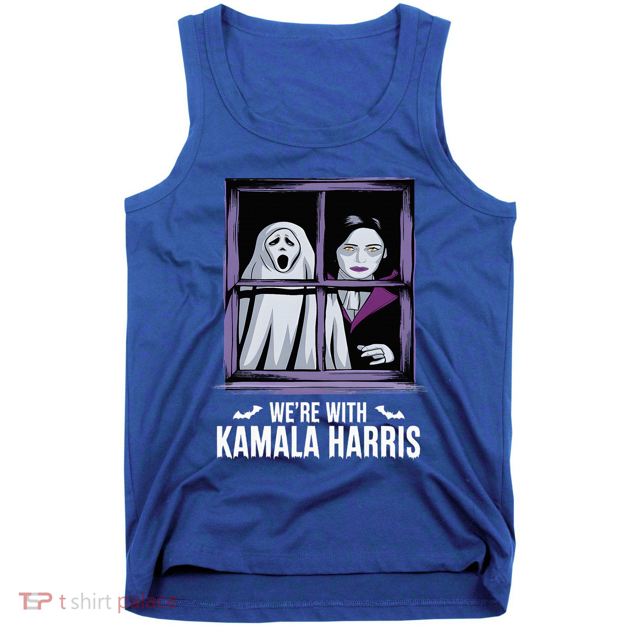 WeRe With Kamala Harris Scarry Halloween Ghost Vampire Tank Top