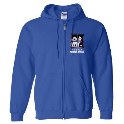 WeRe With Kamala Harris Scarry Halloween Ghost Vampire Full Zip Hoodie