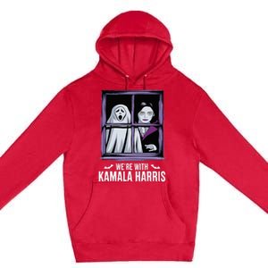 WeRe With Kamala Harris Scarry Halloween Ghost Vampire Premium Pullover Hoodie