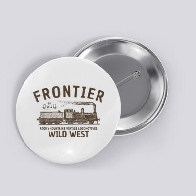 Wild West Locomotive Vintage Steam Train Button