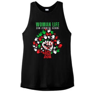 Womens Woman Life Freedom Iran Zan Zendegi Azadi Persian Ladies PosiCharge Tri-Blend Wicking Tank