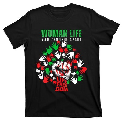 Womens Woman Life Freedom Iran Zan Zendegi Azadi Persian T-Shirt