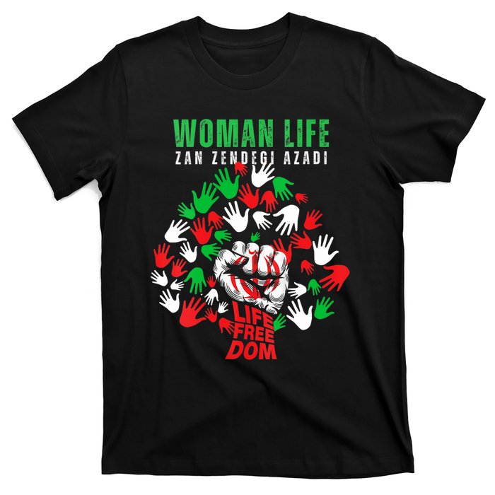 Womens Woman Life Freedom Iran Zan Zendegi Azadi Persian T-Shirt