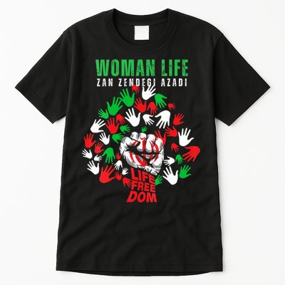 Womens Woman Life Freedom Iran Zan Zendegi Azadi Persian Tall T-Shirt