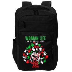 Womens Woman Life Freedom Iran Zan Zendegi Azadi Persian Impact Tech Backpack