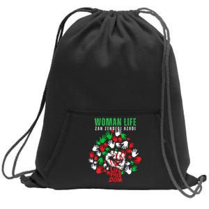 Womens Woman Life Freedom Iran Zan Zendegi Azadi Persian Sweatshirt Cinch Pack Bag