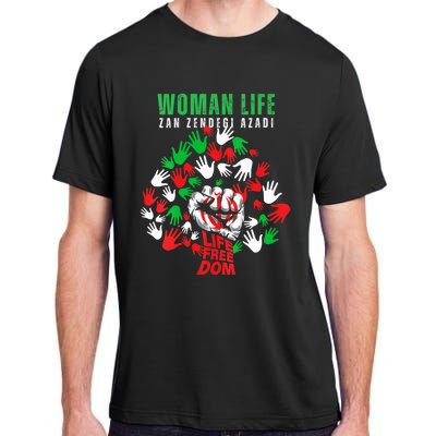 Womens Woman Life Freedom Iran Zan Zendegi Azadi Persian Adult ChromaSoft Performance T-Shirt