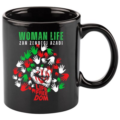 Womens Woman Life Freedom Iran Zan Zendegi Azadi Persian 11oz C Handle Ceramic Mug