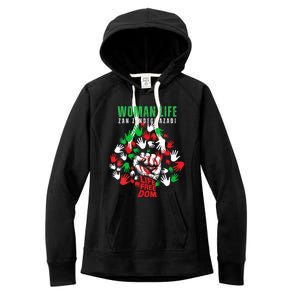 Womens Woman Life Freedom Iran Zan Zendegi Azadi Persian Women's Fleece Hoodie