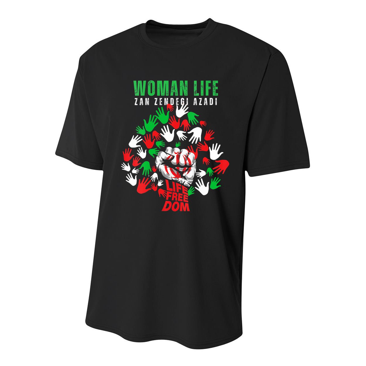 Womens Woman Life Freedom Iran Zan Zendegi Azadi Persian Youth Performance Sprint T-Shirt