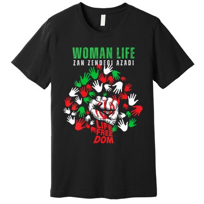 Womens Woman Life Freedom Iran Zan Zendegi Azadi Persian Premium T-Shirt