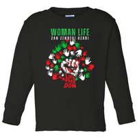 Womens Woman Life Freedom Iran Zan Zendegi Azadi Persian Toddler Long Sleeve Shirt