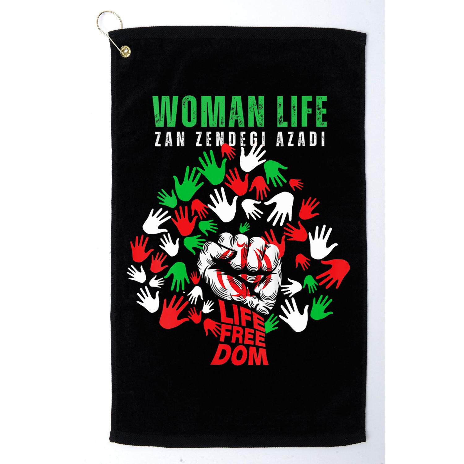 Womens Woman Life Freedom Iran Zan Zendegi Azadi Persian Golf Towel