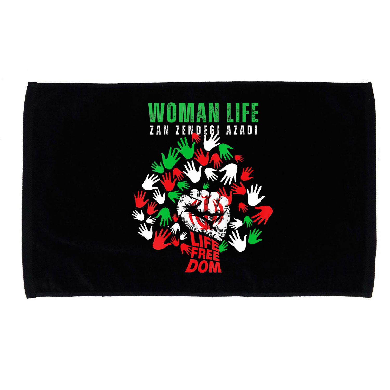 Womens Woman Life Freedom Iran Zan Zendegi Azadi Persian Microfiber Hand Towel