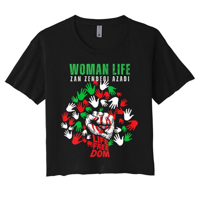 Womens Woman Life Freedom Iran Zan Zendegi Azadi Persian Crop Top