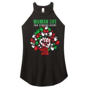 Womens Woman Life Freedom Iran Zan Zendegi Azadi Persian Women's Perfect Tri Rocker Tank