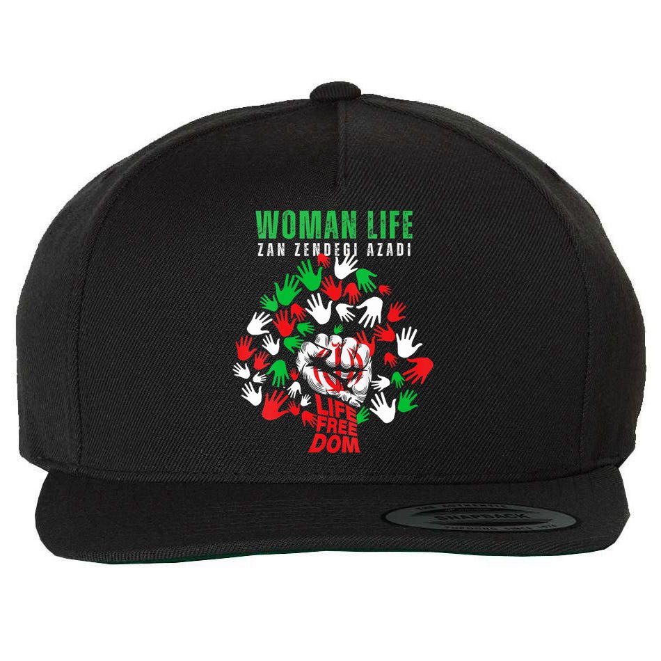 Womens Woman Life Freedom Iran Zan Zendegi Azadi Persian Wool Snapback Cap