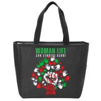 Womens Woman Life Freedom Iran Zan Zendegi Azadi Persian Zip Tote Bag