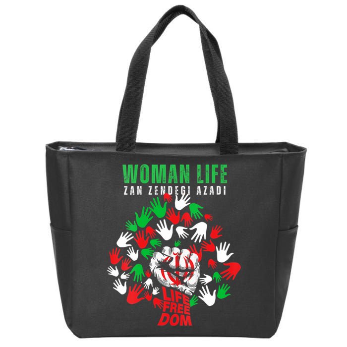 Womens Woman Life Freedom Iran Zan Zendegi Azadi Persian Zip Tote Bag