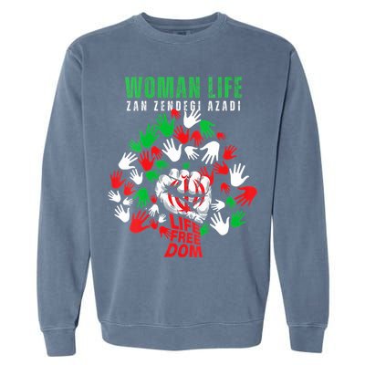 Womens Woman Life Freedom Iran Zan Zendegi Azadi Persian Garment-Dyed Sweatshirt