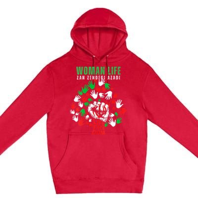 Womens Woman Life Freedom Iran Zan Zendegi Azadi Persian Premium Pullover Hoodie