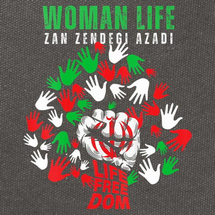 Womens Woman Life Freedom Iran Zan Zendegi Azadi Persian Cotton Canvas Backpack