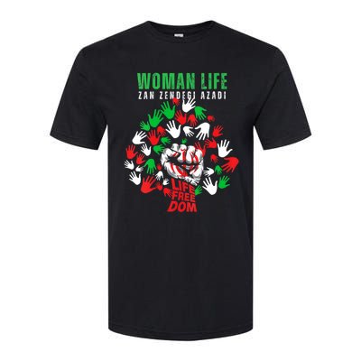 Womens Woman Life Freedom Iran Zan Zendegi Azadi Persian Softstyle CVC T-Shirt