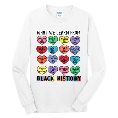 What We Learn From Black History Tall Long Sleeve T-Shirt