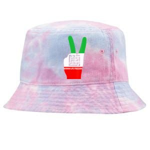 Womens Woman Life Freedom Iran Zan Zendegi Azadi Persian Design Tie-Dyed Bucket Hat