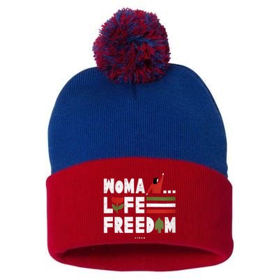 Womens Woman Life Freedom Pom Pom 12in Knit Beanie