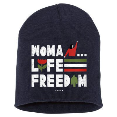 Womens Woman Life Freedom Short Acrylic Beanie