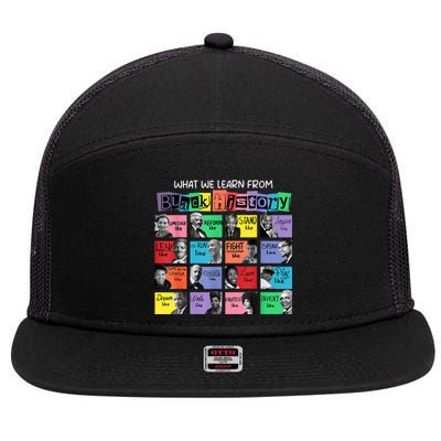 What We Learn From Black History 7 Panel Mesh Trucker Snapback Hat