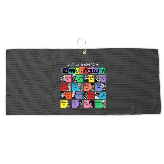 What We Learn From Black History Large Microfiber Waffle Golf Towel