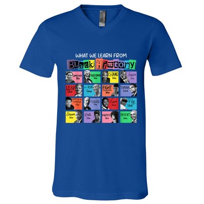 What We Learn From Black History V-Neck T-Shirt