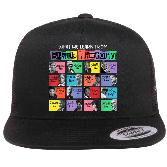 What We Learn From Black History Flat Bill Trucker Hat