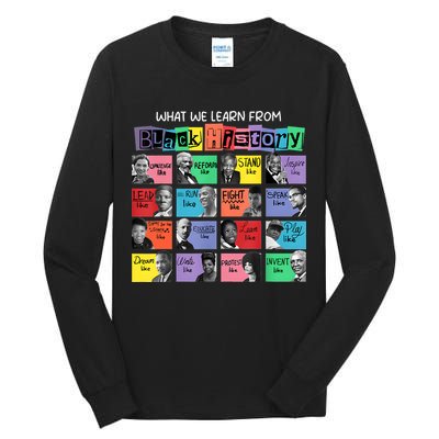 What We Learn From Black History Tall Long Sleeve T-Shirt