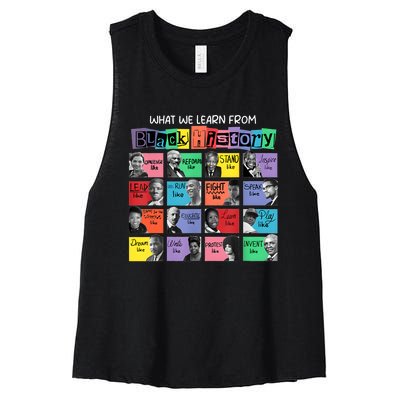 What We Learn From Black History Women's Racerback Cropped Tank