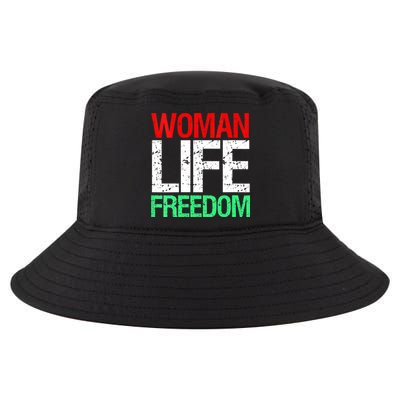 Wo WOMAN LIFE FREEDOM IRAN Iranian Patriotic Slogan Vintage Cool Comfort Performance Bucket Hat